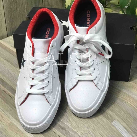 Converse One star Leather White Athletic Navy Men - Picture 5 of 7